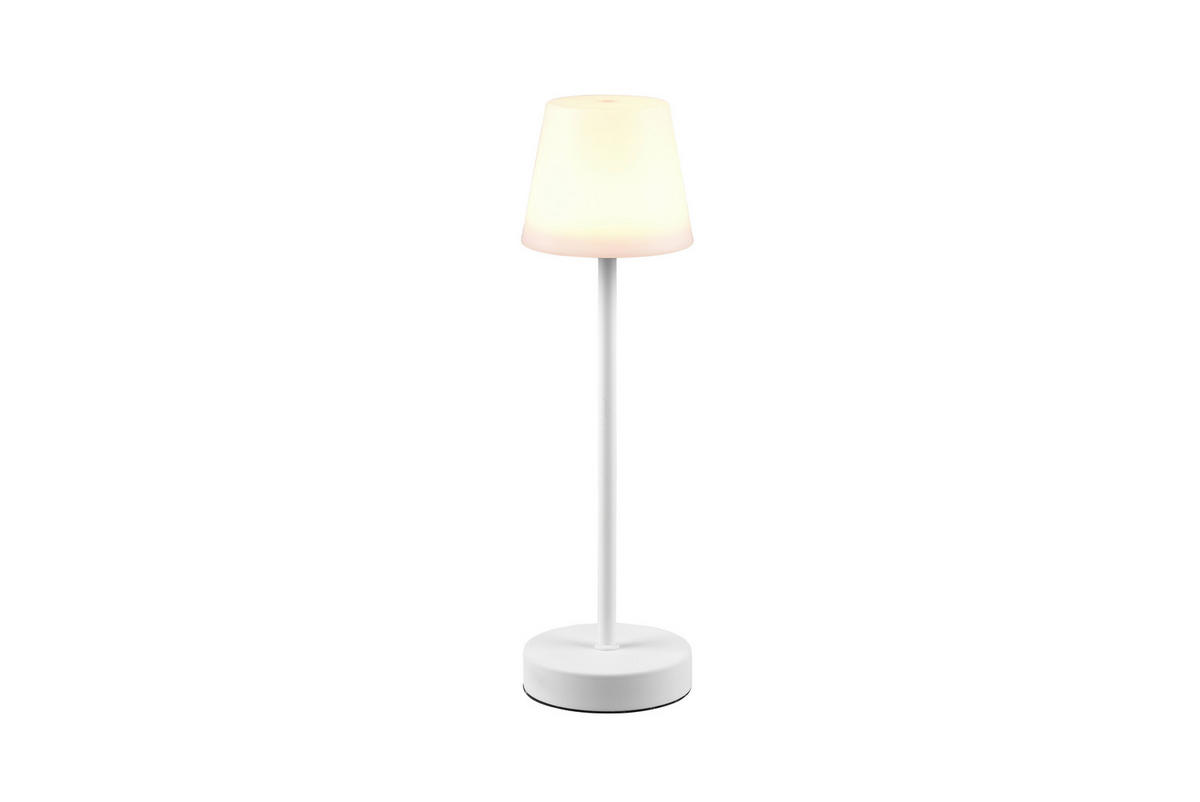 AKKU-TISCHLEUCHTE - Weiss, Konventionell, Kunststoff (11/39cm)