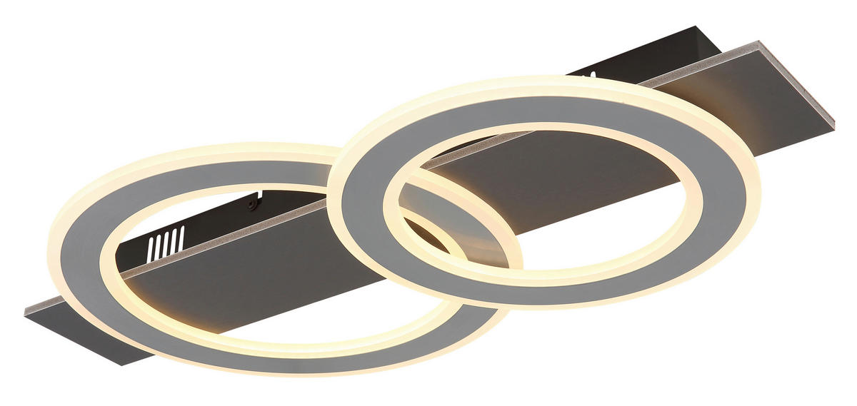 LED-DECKENLEUCHTE Jayden 63/35/7 cm  - Anthrazit/Opal, Design, Kunststoff/Metall (63/35/7cm) - Globo