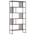 REGAL Schwarz, Akaziefarben  100/200/35 cm  - Schwarz/Akaziefarben, Trend, Holz/Metall (100/200/35cm) - Carryhome