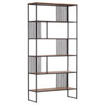 REGAL Schwarz, Akaziefarben  100/200/35 cm  - Schwarz/Akaziefarben, Trend, Holz/Metall (100/200/35cm) - Carryhome