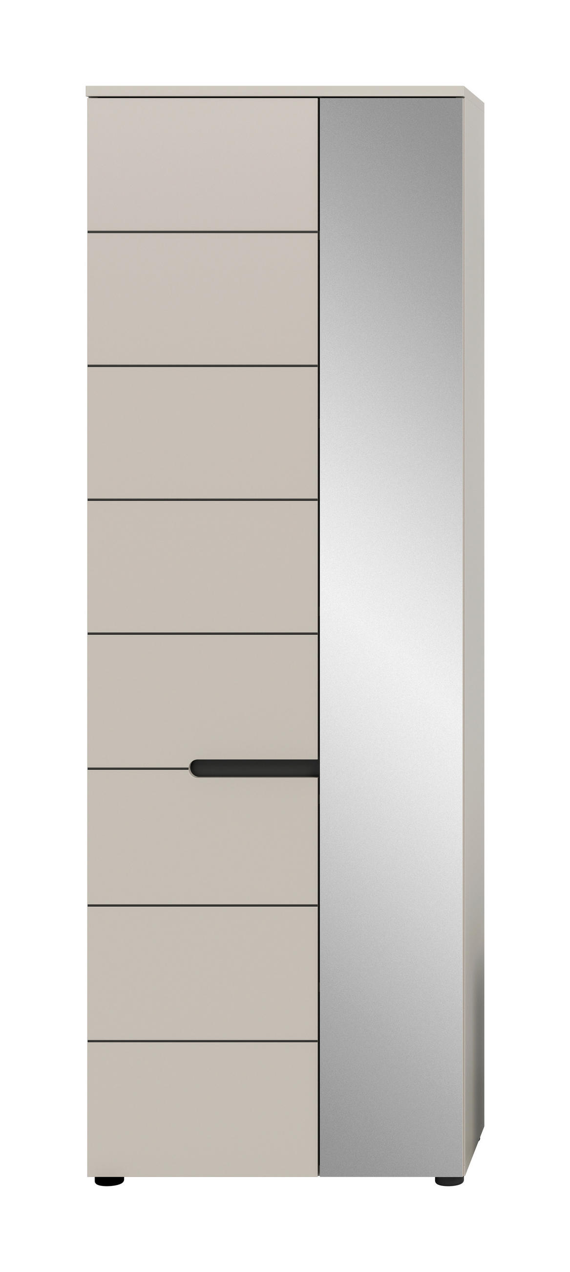 GARDEROBENSCHRANK  in 65/190/37 cm  - Kaschmir/Schwarz, Design, Holzwerkstoff/Kunststoff (65/190/37cm) - MID.YOU