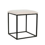 HOCKER Velours Schwarz, Weiß  - Schwarz/Weiß, LIFESTYLE, Textil/Metall (34/44/34cm) - Ambia Home