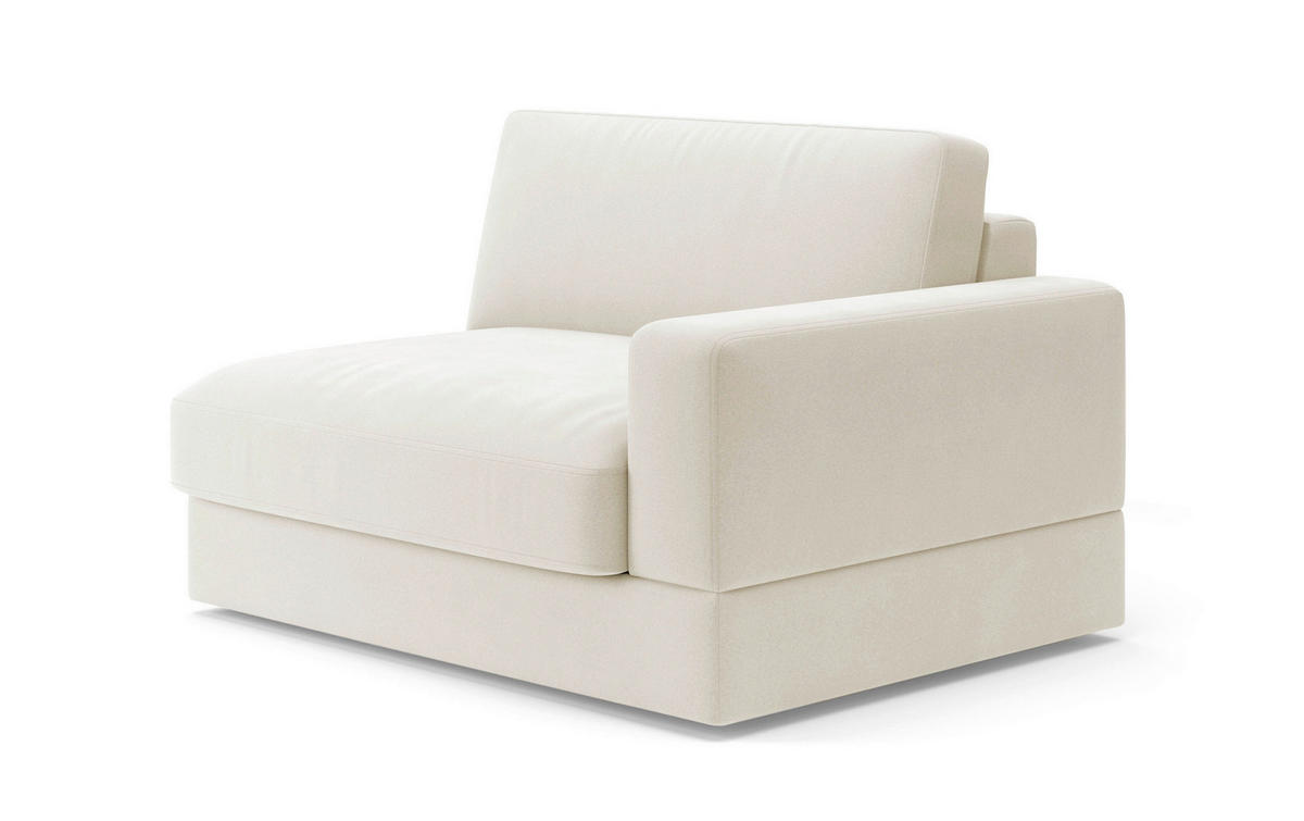 SOFAELEMENT FABIO E Mikrofaser Elfenbein  - Elfenbein/Schwarz, MODERN, Kunststoff/Textil (132/87/108cm) - Sit & More