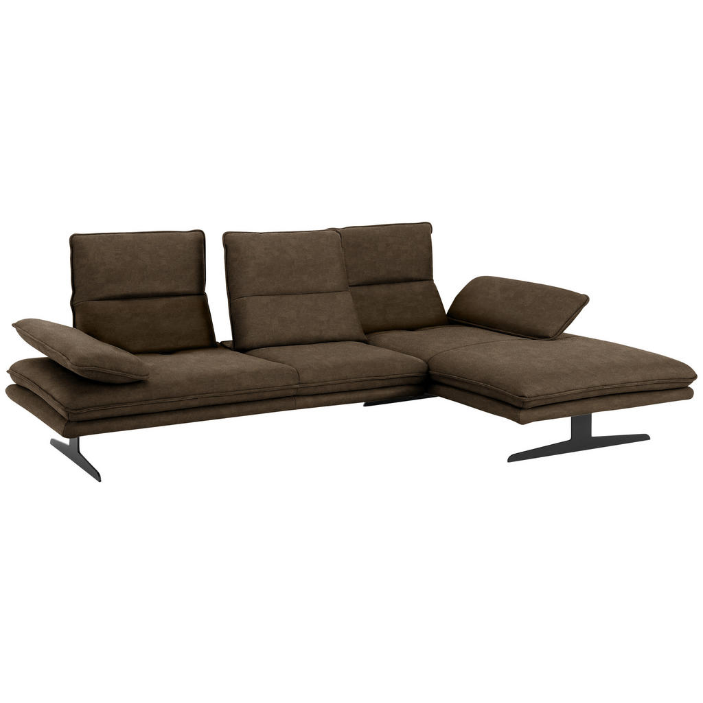 Thumbnail - Chilliano Ecksofa, Braun, Textil, Ottomane rechts, L-Form, 291x164 cm, Goldenes M, Emas, Dgm, Typenauswahl, Lederauswahl...