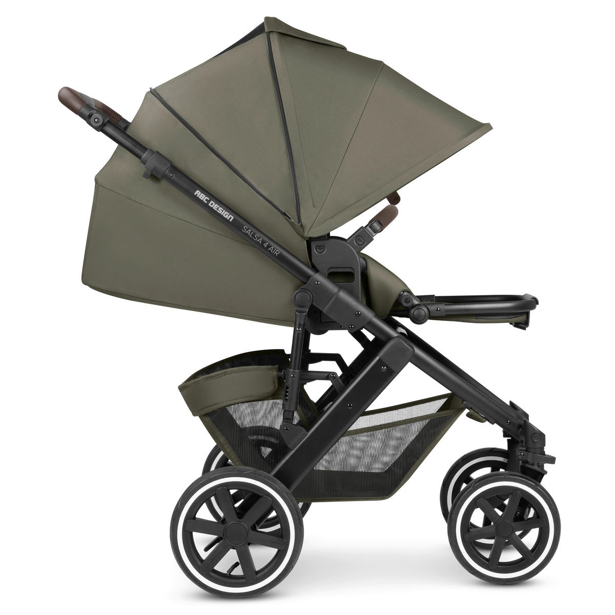 KINDERWAGENSET  Salsa 4 Air Starter Set  Wheat  - Schwarz/Olivgrün, Basics, Textil/Metall (77/35/110cm) - ABC Design