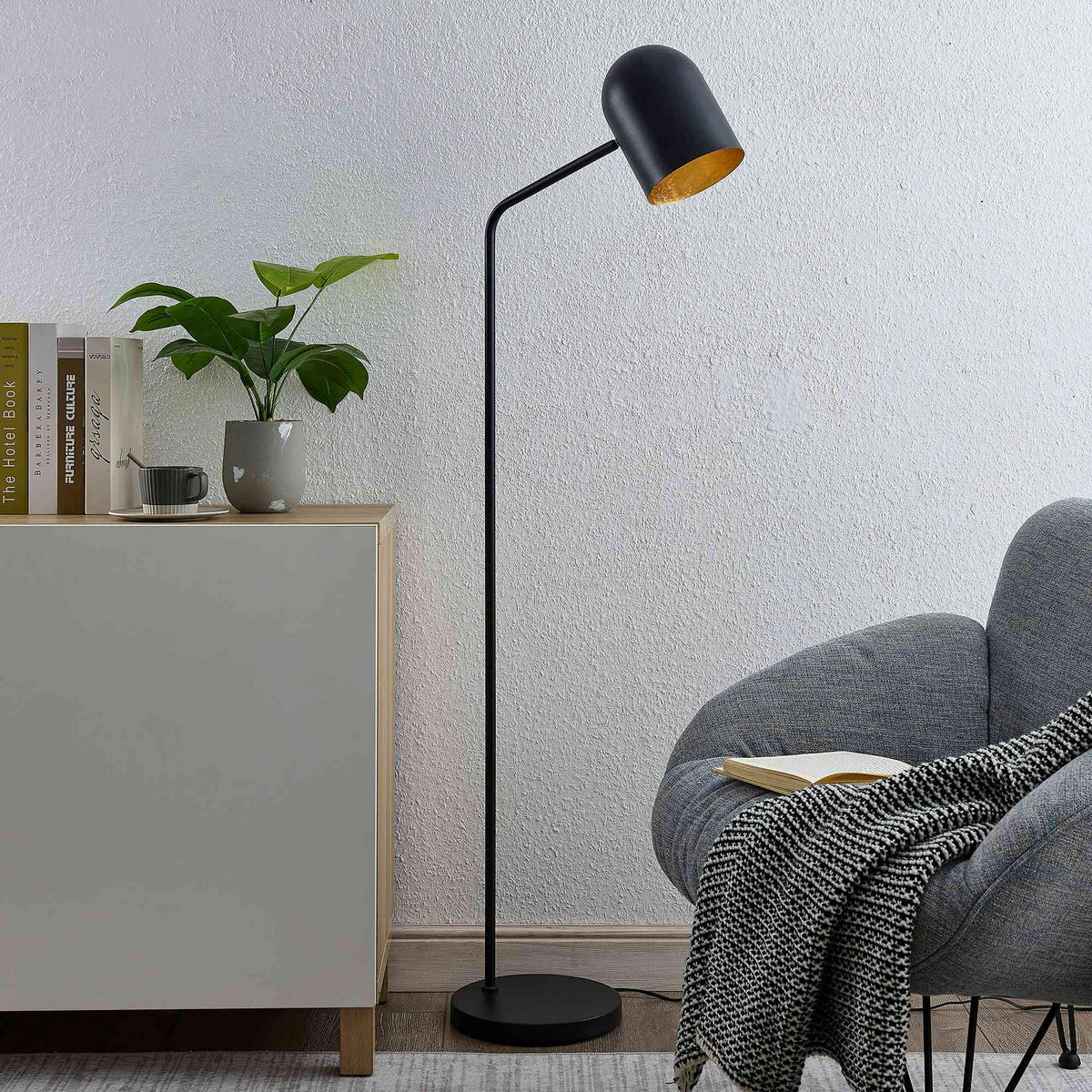 STEHLEUCHTE Aria 25/140 cm   - Goldfarben/Schwarz, Design, Metall (25/140cm) - Novel