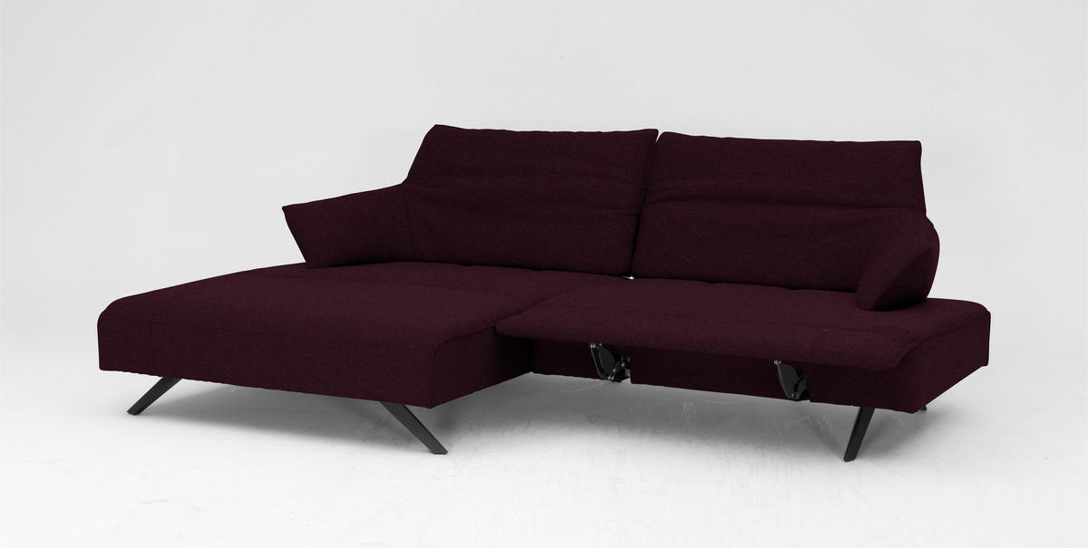 ECKSOFA in Struktur Lila  - Anthrazit/Lila, Design, Textil/Metall (165/276cm) - Himolla