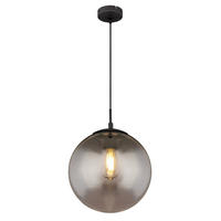 HÄNGELEUCHTE 30/120 cm  - Schwarz, Design, Glas/Metall (30/120cm) - Globo