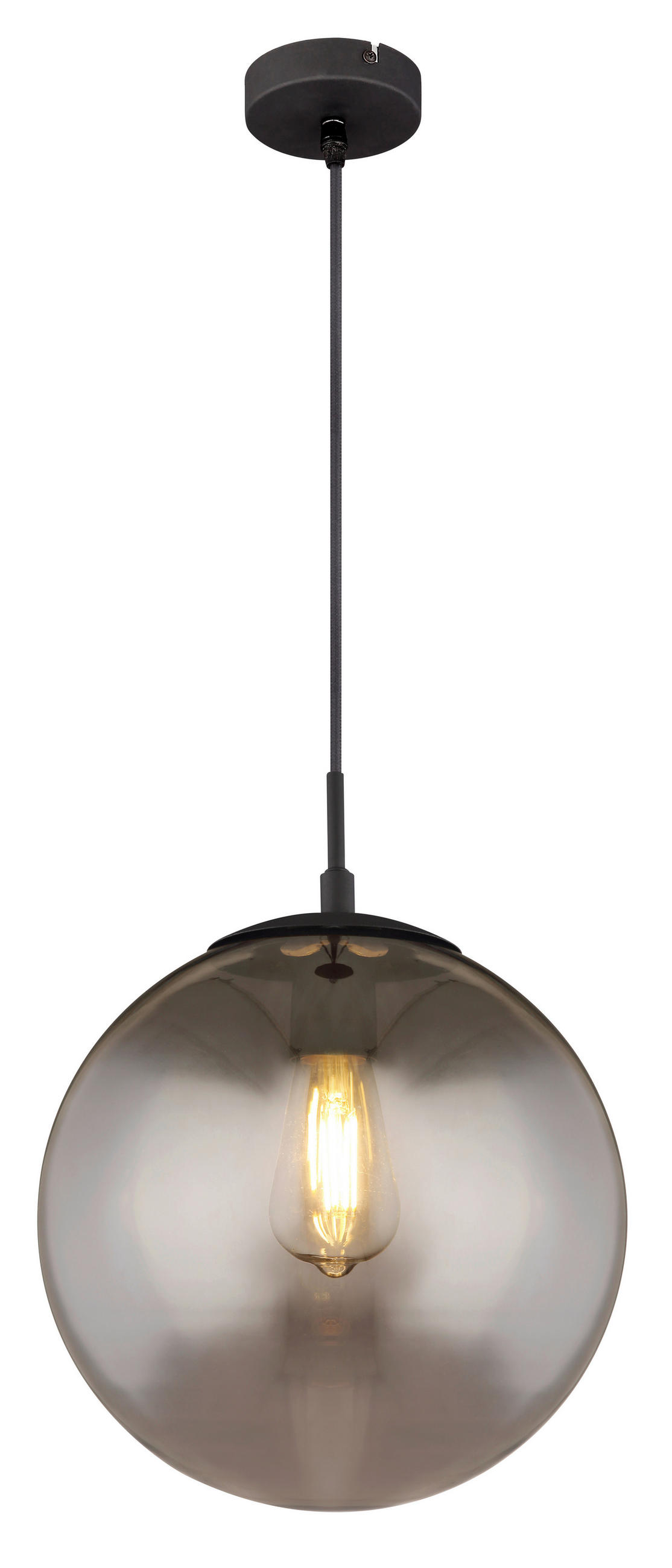 HÄNGELEUCHTE 30/120 cm  - Schwarz, Design, Glas/Metall (30/120cm) - Globo