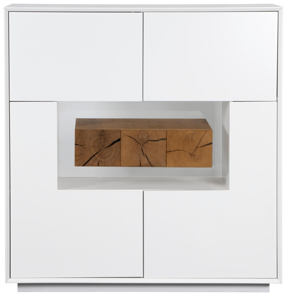 Highboard Hasti  in 120/125/40 cm  - Eichefarben/Weiß, Design, Holz/Holzwerkstoff (120/125/40cm) - MID.YOU