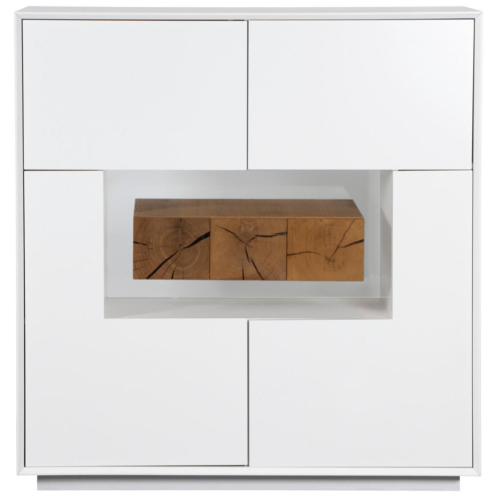 Thumbnail - Mid.you Highboard, Weiß, Eiche, Holz, Holzwerkstoff, Eiche, furniert, 1 Schubladen, 120x125x40 cm, Bsci, stehend, Holzmö...