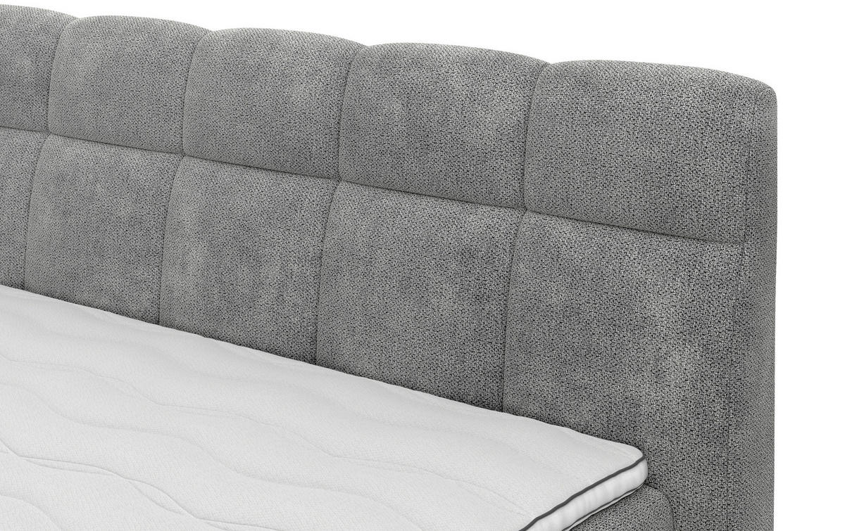BOXSPRINGBETT 160/200 cm  in Hellgrau  - Buchefarben/Hellgrau, Natur, Holz/Textil (160/200cm) - Livetastic