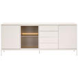 SIDEBOARD  in 205,8/81/38 cm  - Kaschmir, KONVENTIONELL, Glas/Holzwerkstoff (205,8/81/38cm) - Xora
