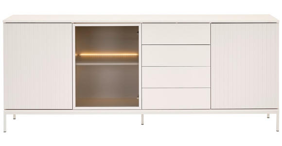 SIDEBOARD  in 205,8/81/38 cm  - Kaschmir, KONVENTIONELL, Glas/Holzwerkstoff (205,8/81/38cm) - Xora