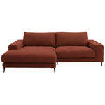 ECKSOFA  in Flachgewebe Rostfarben  177/253 cm  - Rostfarben/Schwarz, Design, Textil/Metall (177/253cm) - Dieter Knoll