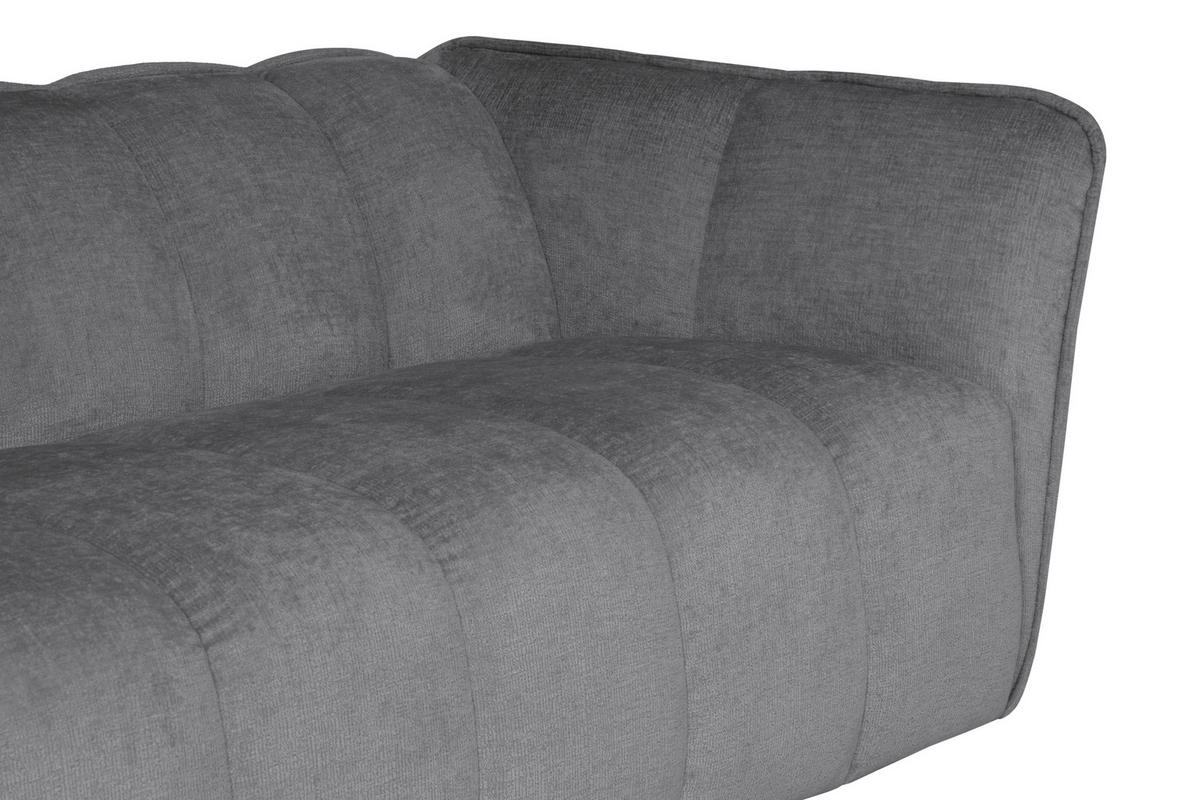 ECKSOFA LIVOLI in Chenille Hellgrau  246/160 cm  - Hellgrau/Schwarz, Design, Textil (246/160cm) - MID.YOU