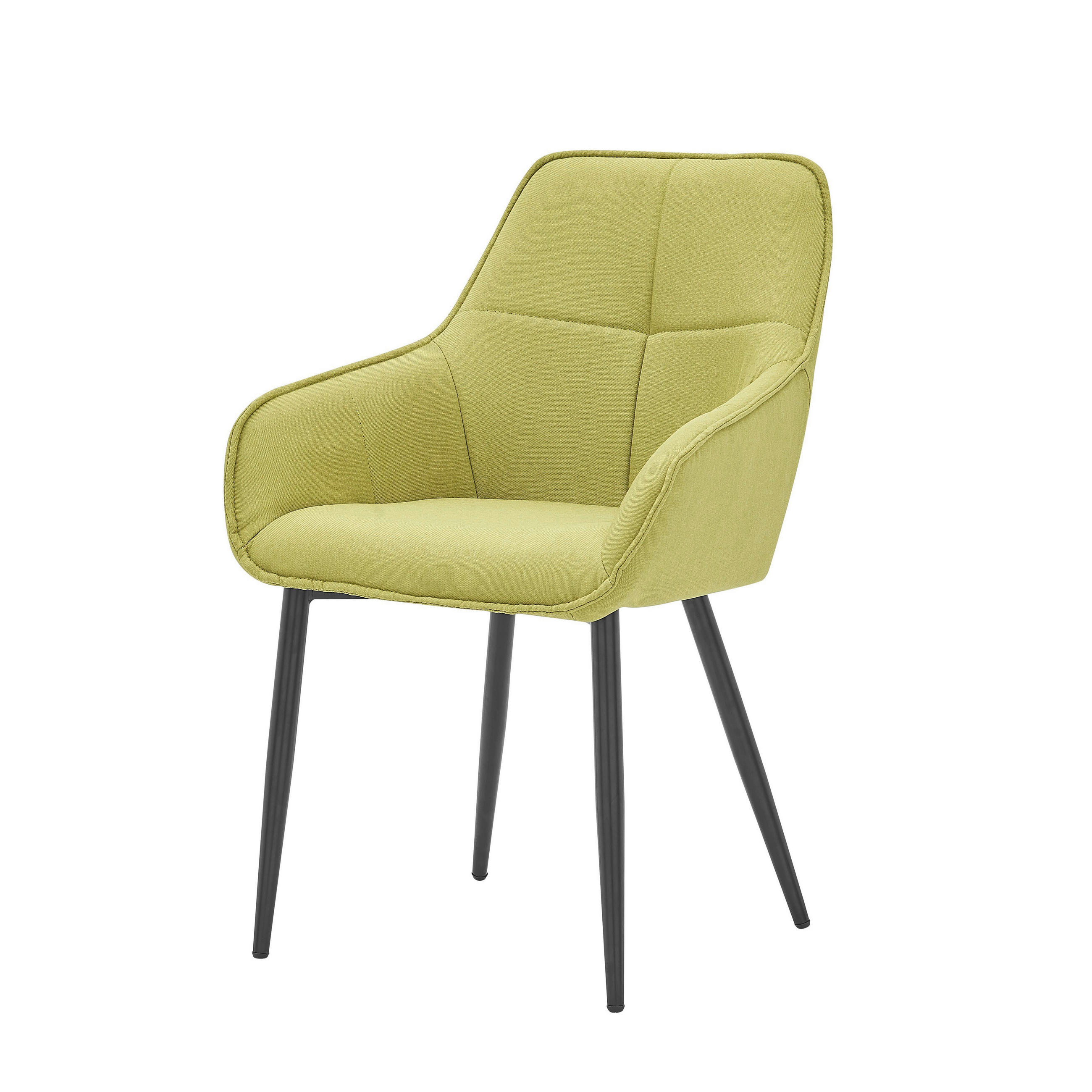 STOL MED ARMSTÖD  - grön/svart, Design, metall/textil (55/86/46cm) - Livetastic