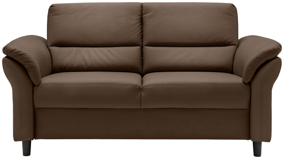 3-SITZER-SOFA Lederlook Braun  - Schwarz/Braun, MODERN, Holz/Textil (192/90/89cm) - Livetastic