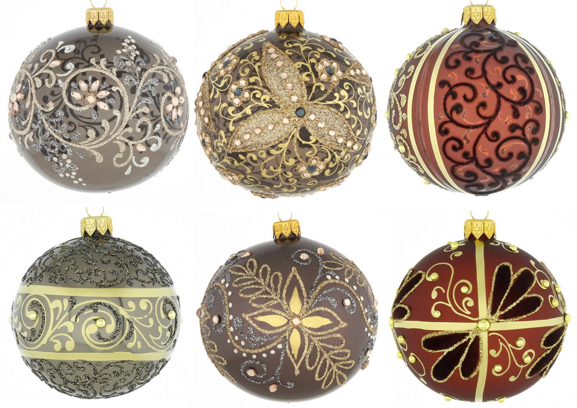 CHRISTBAUMKUGEL 8 cm  - Braun, LIFESTYLE, Glas/Metall (8cm) - X-Mas