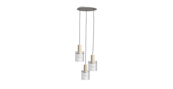 HÄNGELEUCHTE 48/150 cm  - Transparent/Beige, KONVENTIONELL, Glas/Metall (48/150cm) - Dieter Knoll