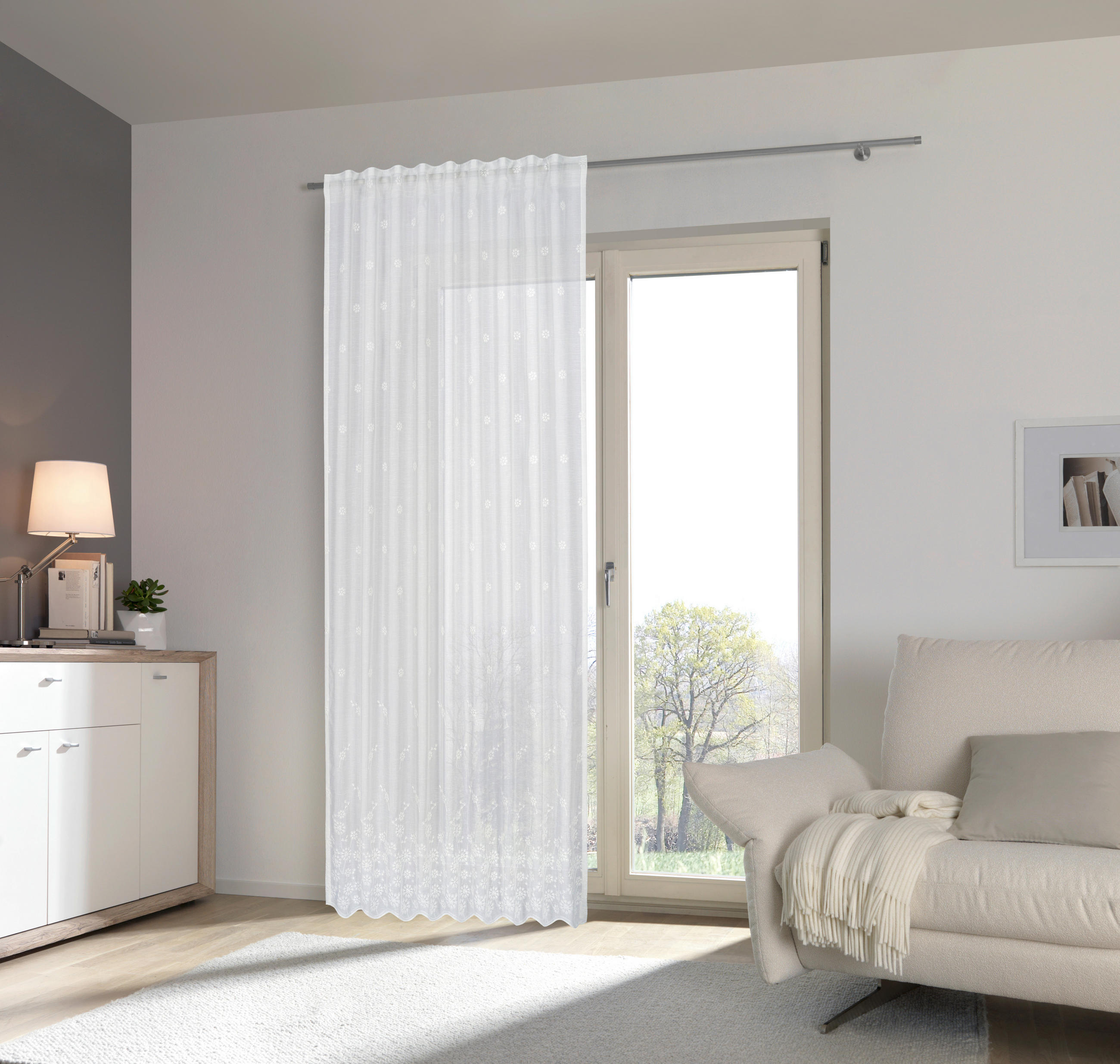 FERTIGVORHANG  halbtransparent   140/245 cm  - Ecru, KONVENTIONELL, Textil (140/245cm) - Esposa