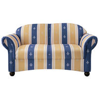 2-SITZER-SOFA Mikrofaser Blau  - Wengefarben/Blau, KONVENTIONELL, Holz/Textil (151/84/80cm) - Livetastic