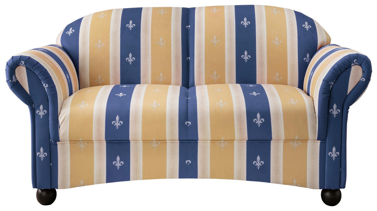 2-SITZER-SOFA Mikrofaser Blau  - Wengefarben/Blau, KONVENTIONELL, Holz/Textil (151/84/80cm) - Livetastic