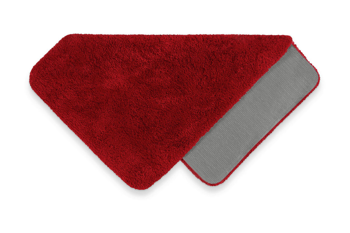 BADTEPPICH Rot 55/65 cm  - Rot, Basics, Kunststoff/Textil (55/65cm) - WECON HOME