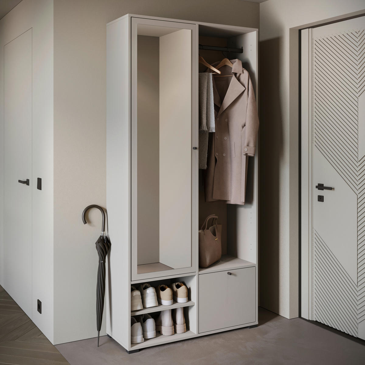 GARDEROBE  in  - Kaschmir/Beige, Trend, Holzwerkstoff (90/190/33cm)