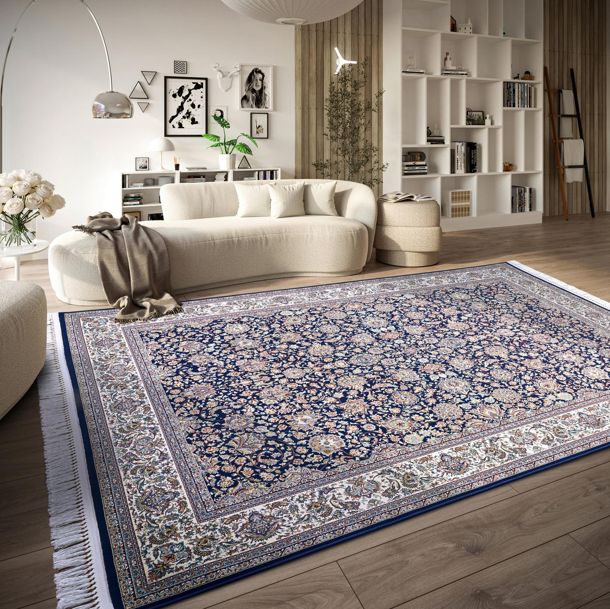 FLACHWEBETEPPICH 155/235 cm Kollektion 1870 Blau, Creme  - Blau/Creme, Design, Kunststoff/Textil (155/235cm) - Villeroy & Boch
