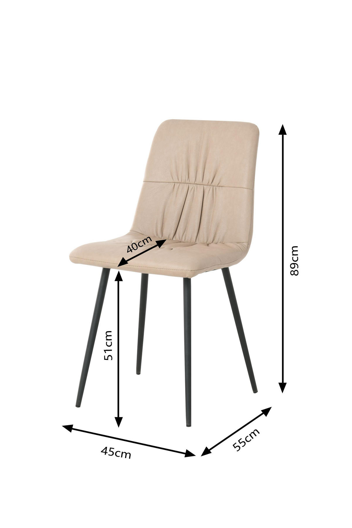 STOLICA  bež       - bež/crna, drvo/metal (45/88/54cm)