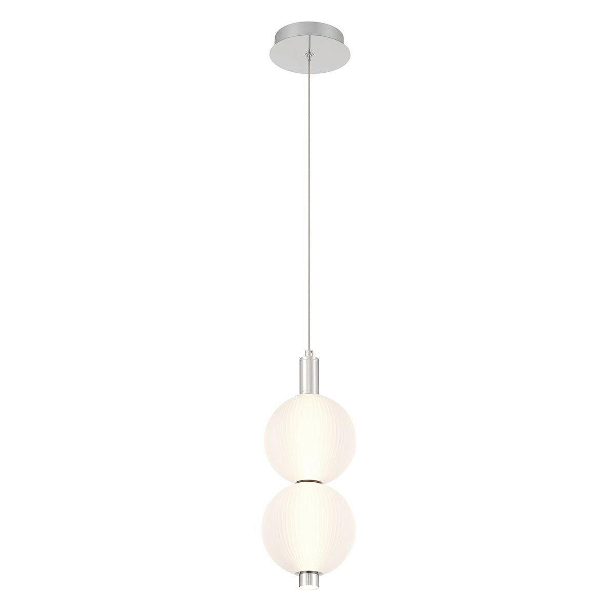 LED-PENDELLEUCHTE Eurofase 15,2/47,5 cm   - Nickelfarben, KONVENTIONELL, Glas/Metall (15,2/47,5cm) - Elstead Lighting