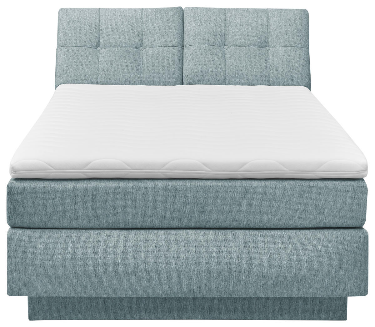 BOXSPRINGBETT 140/200 cm  in Hellblau  - Schwarz/Hellblau, KONVENTIONELL, Kunststoff/Textil (140/200cm) - SetOne by Musterring