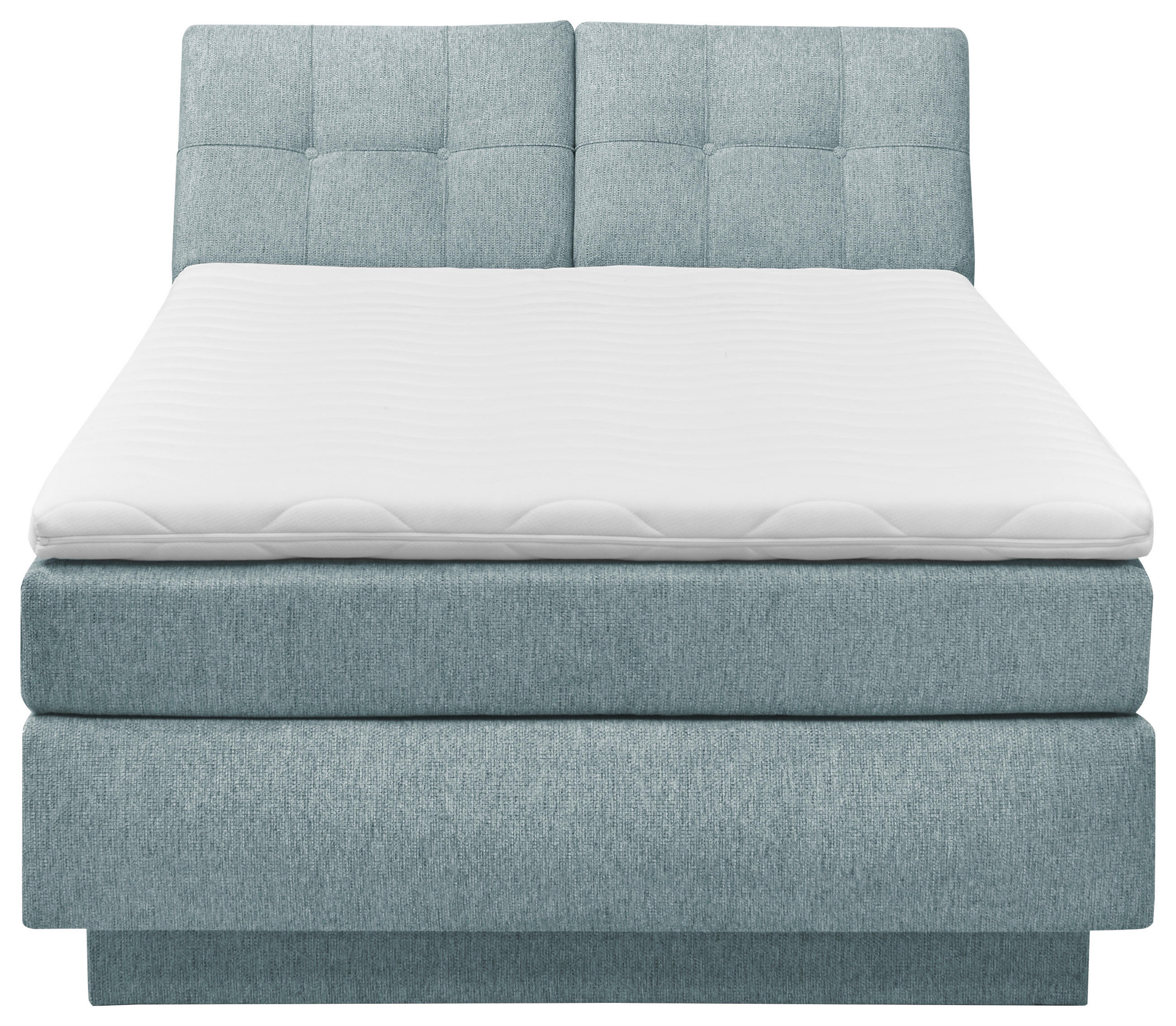 Thumbnail - SetOne by Musterring Boxspringbett, Hellblau, Textil, H3 + H4, 7-Zonen, Höhe ca. 18 cm, 140x200 cm, Stoffauswahl, in ver...
