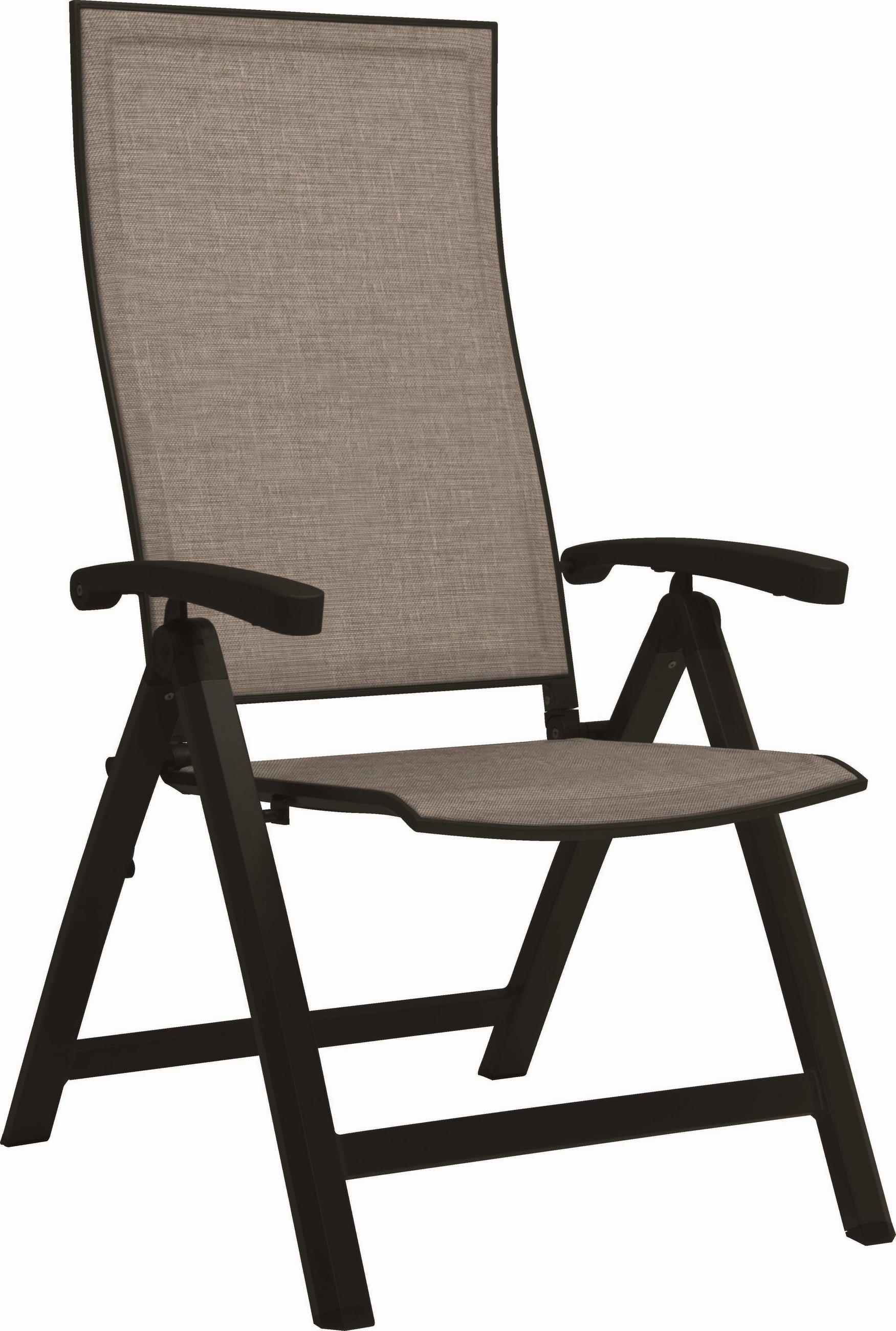 GARTENKLAPPSESSEL Aluminium Grau, Schwarz  - Schwarz/Grau, Basics, Textil/Metall (63/115/71cm) - Stern