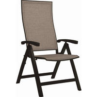 GARTENKLAPPSESSEL Aluminium Grau, Schwarz  - Schwarz/Grau, Basics, Textil/Metall (63/115/71cm) - Stern