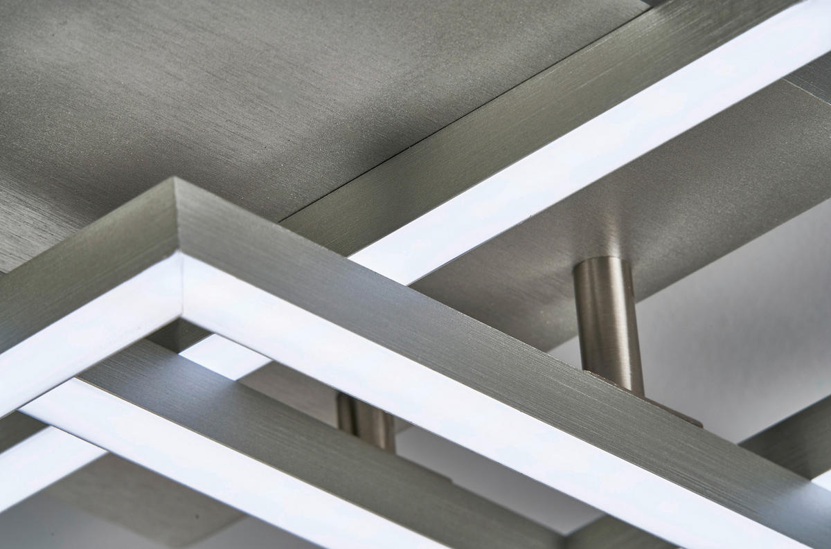 LED-DECKENLEUCHTE 52/52/9.5 cm   - Alufarben, Basics, Metall (52/52/9.5cm)