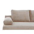 SCHLAFSOFA Cord Taupe Rückenkissen, Armlehnenkissen, Bettkasten, Schlaffunktion, Rücken echt, Liegefläche im Originalstoff  - Taupe/Schwarz, KONVENTIONELL, Holz/Textil (196/96/103cm) - Carryhome