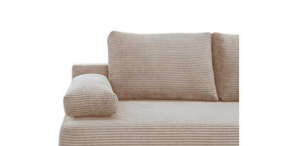 SCHLAFSOFA Cord Taupe Rückenkissen, Armlehnenkissen, Bettkasten, Schlaffunktion, Rücken echt, Liegefläche im Originalstoff  - Taupe/Schwarz, KONVENTIONELL, Holz/Textil (196/96/103cm) - Carryhome