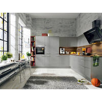 EINBAUKÜCHE FINA MATT  - Grau, Design, Holzwerkstoff - Novel