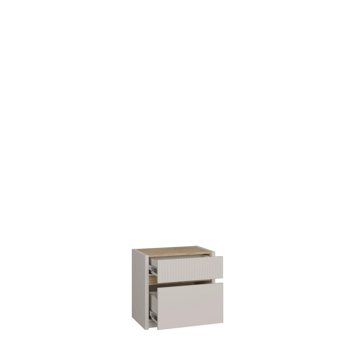 NOČNA OMARICA, barve hrasta, peščene barve  - barve hrasta/peščene barve, Trend, leseni material (55,6/53,9/34,8cm) - Hom`in