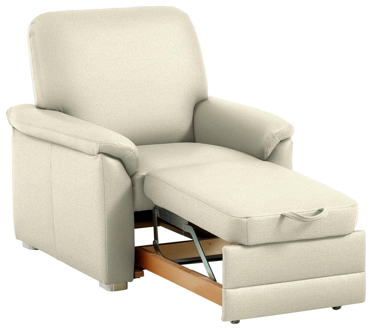 SESSEL Chenille Beige  - Beige/Alufarben, Konventionell, Textil/Metall (88/96/89cm) - Beldomo Comfort