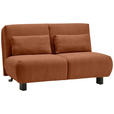 SCHLAFSOFA Flachgewebe Terracotta  - Terracotta/Schwarz, KONVENTIONELL, Textil/Metall (150/85/100cm) - Carryhome