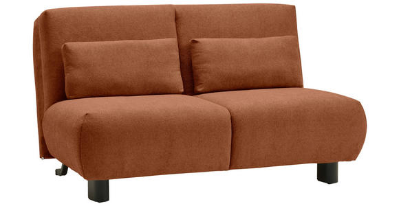 SCHLAFSOFA Flachgewebe Terracotta  - Terracotta/Schwarz, KONVENTIONELL, Textil/Metall (150/85/100cm) - Carryhome