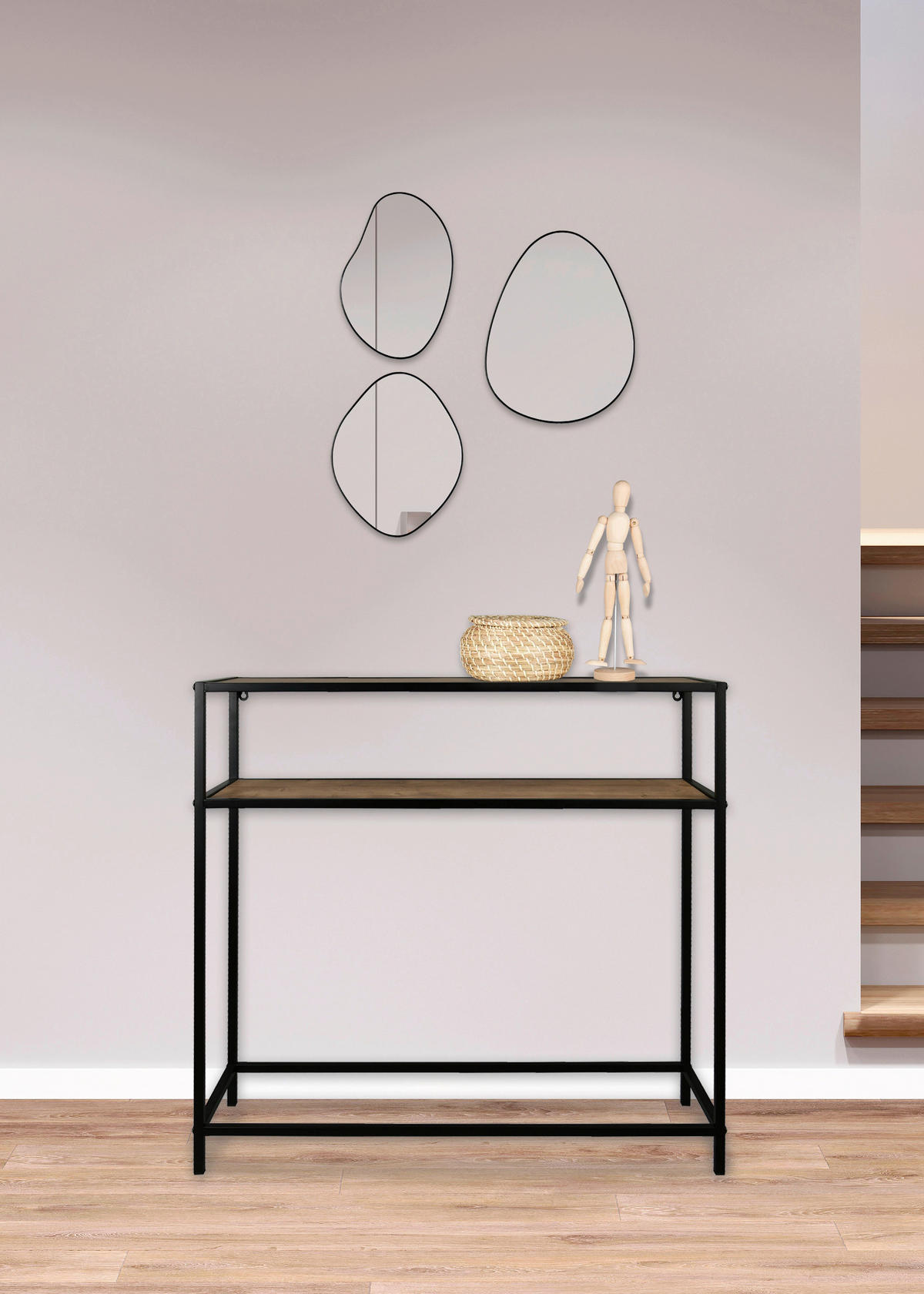 SPIEGELSET 28/22/0,4 cm    in  - Schwarz, MODERN, Glas/Metall (28/22/0,4cm)