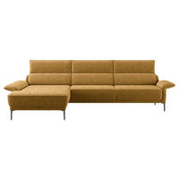 ECKSOFA in Bouclé Goldfarben  - Goldfarben/Schwarz, Modern, Textil/Metall (186/330cm) - Johann Jakob