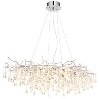 LED-HÄNGELEUCHTE Maxine 120/52/150 cm   - Klar/Chromfarben, Design, Glas/Metall (120/52/150cm) - Globo