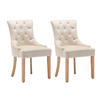 STUHL-SET 2 Stück  in Samt Holz, Textil  - Creme/Naturfarben, Design, Holz/Textil (56/91/63cm) - Livetastic