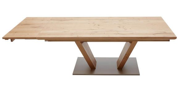 ESSTISCH Eiche furniert rechteckig Edelstahlfarben, Eichefarben - Edelstahlfarben/Eichefarben, Design, Holz/Metall (200/100/76cm) - Dieter Knoll