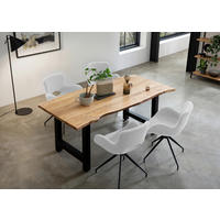 TISCHGRUPPE Naturfarben, Weiß  - Weiß/Naturfarben, MODERN, Holz/Textil (160/85/76,5cm) - Livetastic